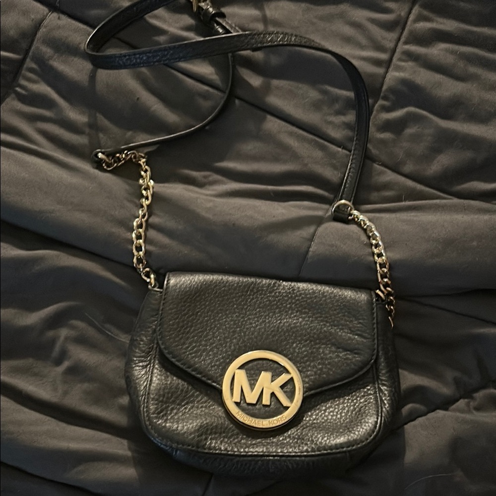 Michael Kors Black Leather Crossbody Bag